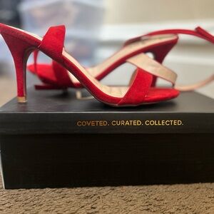 Lulus Lover in Nates size 7 in Red with cross strap.